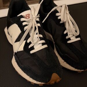 New Balance 327 Black and Cream Sneakers